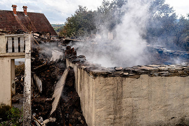 Professional Fire Damage Restoration technician working in Burtonsville, MD